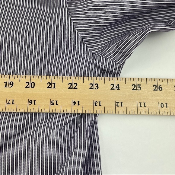 Joseph Jos A Bank Button Up Shirt Mens 17.5 35 Gray Striped Long Sleeve - Picture 8 of 10